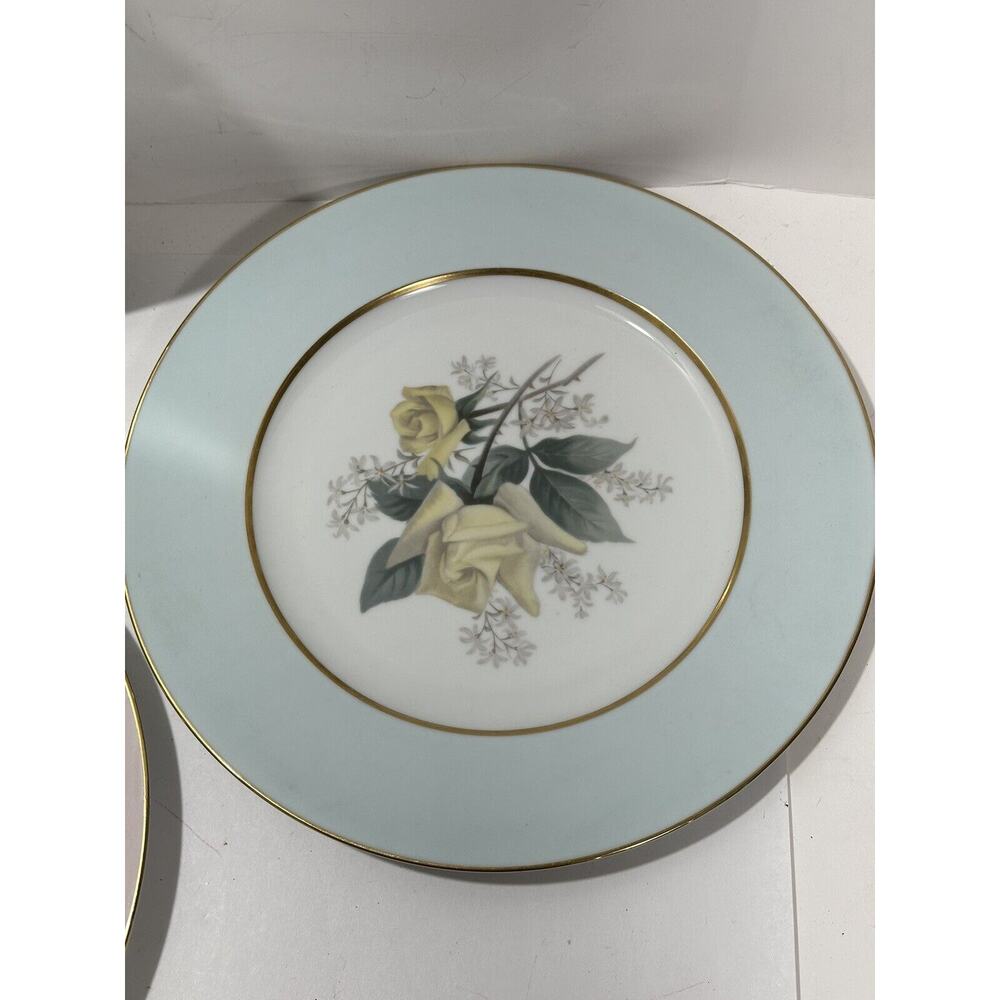 Set Of 3 Noritake Japan Dinner 11” Plate Flowers Pink Blue Gray Floral‎ Lot - Picture 5 of 8